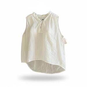 NSF Women White Sleeveless Top Light Airy Summer Beach Small
